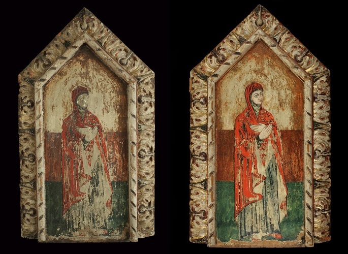 Balkáni ikonfestő: Istenszülő a szomorkodók csoportjából, az egykori esztergomi szerb ortodox templom ikonosztázáról, 18. sz. első fele