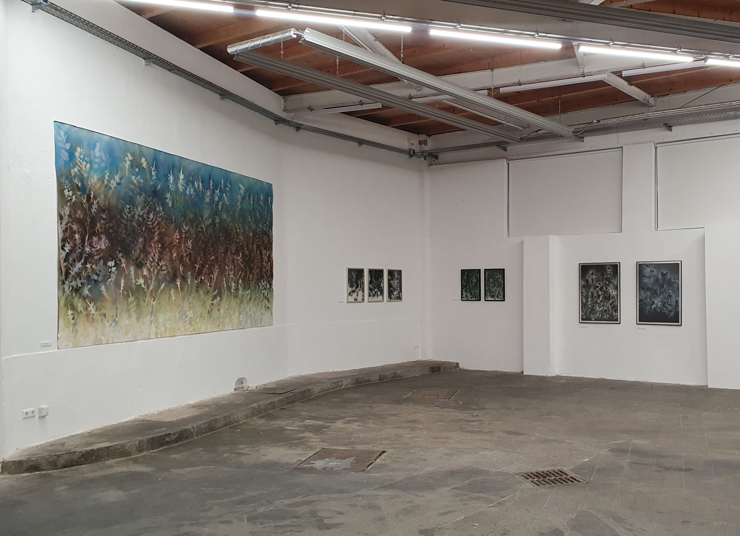 Kiállításrészlet Lucza Zsigmond műveivel a drezdai Runde Ecke galériában, 2024-ben